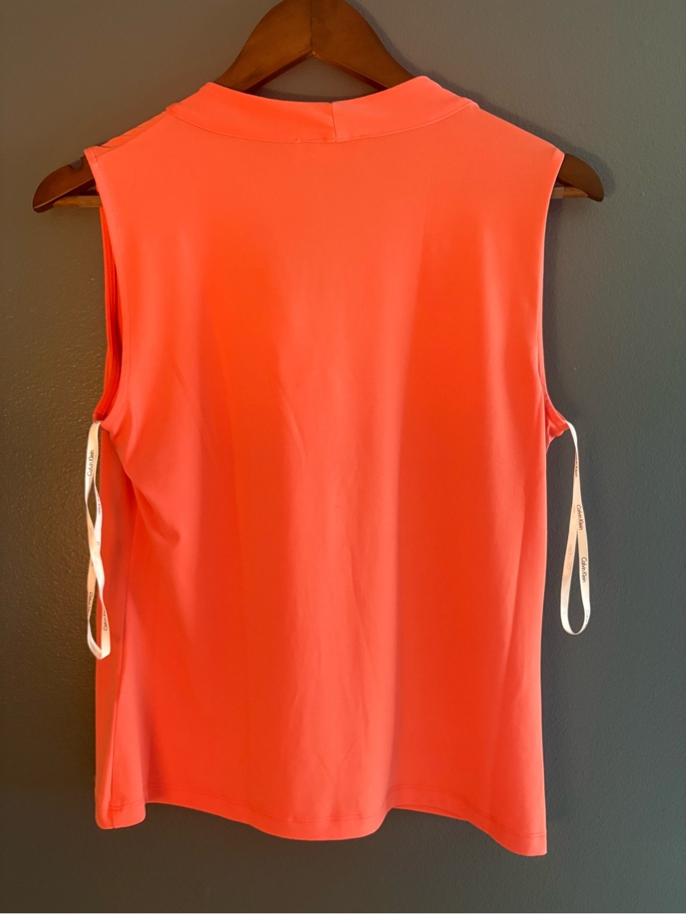 Calvin Klein Coral Knot-Front Sleeveless Womens Top Medium - Picture 7 of 8